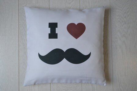 Kussen I love moustache