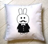 Kussen konijn met snor