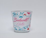 Theelichthouder bedankt Gitte