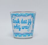 Theelichthouder eigen tekst